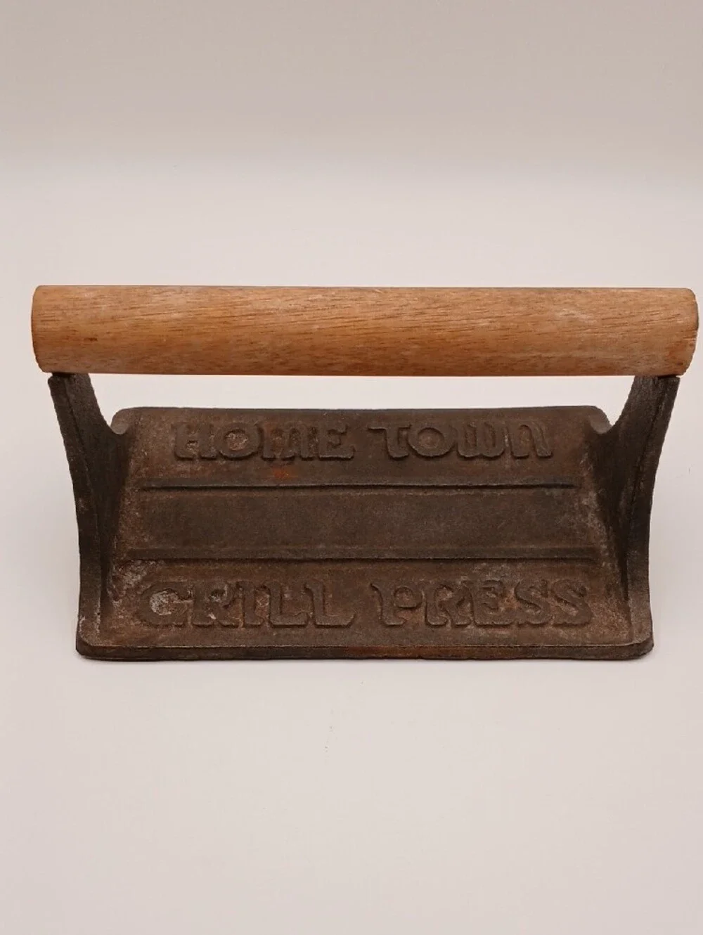 Vintage Home Town Cast Iron Pig Bacon Grill Press